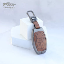 Load image into Gallery viewer, Metal Leather Car Key Case Fit for MG Gloster - 3 Button Smart Key