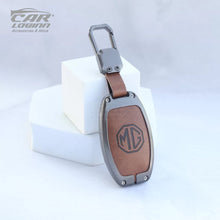 Load image into Gallery viewer, Metal Leather Car Key Case Fit for MG Gloster - 3 Button Smart Key