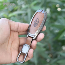 Load image into Gallery viewer, Metal Leather Keycover for Ford Figo Aspire | Ecosport | Endeavour | Freestyle - 3 Button