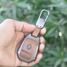 Load image into Gallery viewer, Metal Leather Key Cover Fit for Renault Triber | Kwid | Duster | Datsun redi-GO Flip key