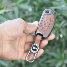Load image into Gallery viewer, Metal Leather Key Case for Ford EcoSport | Aspire | Freestyle Flip Key only (3 Button)