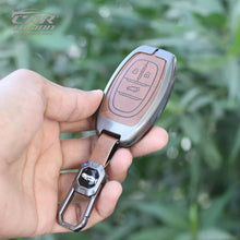 Load image into Gallery viewer, Metal Leather Car Key Case Fit for MG Gloster - 3 Button Smart Key