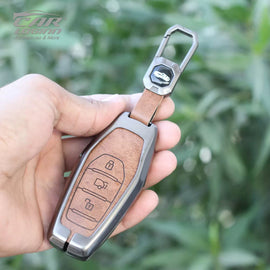 Metal Leather Key Case for Mahindra XUV 500 Smart Key