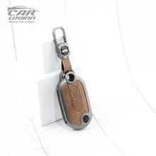 Load image into Gallery viewer, Metal Leather Key Cover Fit for MG Comet EV Electric 3 Button Flip Key