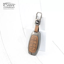 Load image into Gallery viewer, Metal Leather Key Case for Hyundai New Verna Facelift 2023 (4 Button Smart Key)
