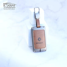 Load image into Gallery viewer, Metal Leather Car Keycover for Renault Triber | Kiger | New Kwid Smart Key