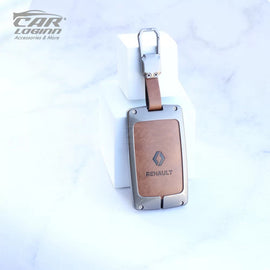 Metal Leather Car Keycover for Renault Triber | Kiger | New Kwid Smart Key