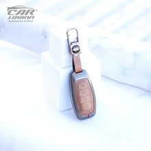 Load image into Gallery viewer, Metal Leather Car Key Cover for New Hyundai New Verna | Verna 2020 Smart Key (4 Button Smart key)