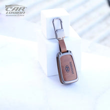 Load image into Gallery viewer, Metal Leather Key Case for Hyundai Old Verna | Old Elentra | Old i20 | Old i10 (Flip Key)