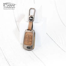 Load image into Gallery viewer, Metal Leather Key Case for Hyundai Old Verna | Old Elentra | Old i20 | Old i10 (Flip Key)