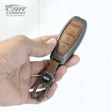 Load image into Gallery viewer, Metal Leather Keycover for Ford Figo | Aspire | Eco-sport | Endeavour | Freestyle