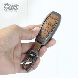 Metal Leather Keycover for Ford Figo | Aspire | Eco-sport | Endeavour | Freestyle