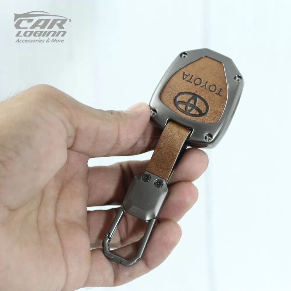 Metal Leather Key Case for Old Toyota Innova - 2 Button Key