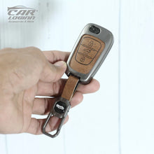 Load image into Gallery viewer, Metal Leather Key Case for Hyundai Old Verna | Old Elentra | Old i20 | Old i10 (Flip Key)