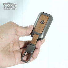 Load image into Gallery viewer, Metal Leather Key Case for New Maruti Suzuki Victoris | Grand Vitara | New Brezza | XL 6 | Ertiga | Dezire - (2 Button)