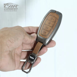 Metal Leather Car Key Cover for New Hyundai New Verna | Verna 2020 Smart Key (4 Button Smart key)
