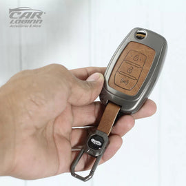 Metal Leather Key Case fit for Mahindra XUV-300 Flip Key