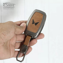 Load image into Gallery viewer, Metal Leather Key Case fit for Mahindra XUV-300 Flip Key