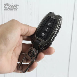 Metal Black Soft Silicon KeyCase for Hyundai Elentra | Old Verna | Old i20 Push Button start Key
