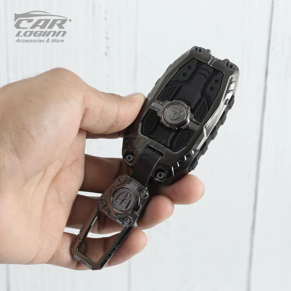 Metal Black Soft Silicon KeyCase for Hyundai Elentra | Old Verna | Old i20 Push Button start Key