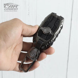 Metal Black Soft Silicon KeyCase for Hyundai Elentra | Old Verna | Old i20 Push Button start Key