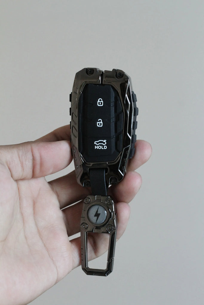 Premium Metal Black Transformer Series Soft Silicon Key Cover for Hyundai 3 Button Smart Key