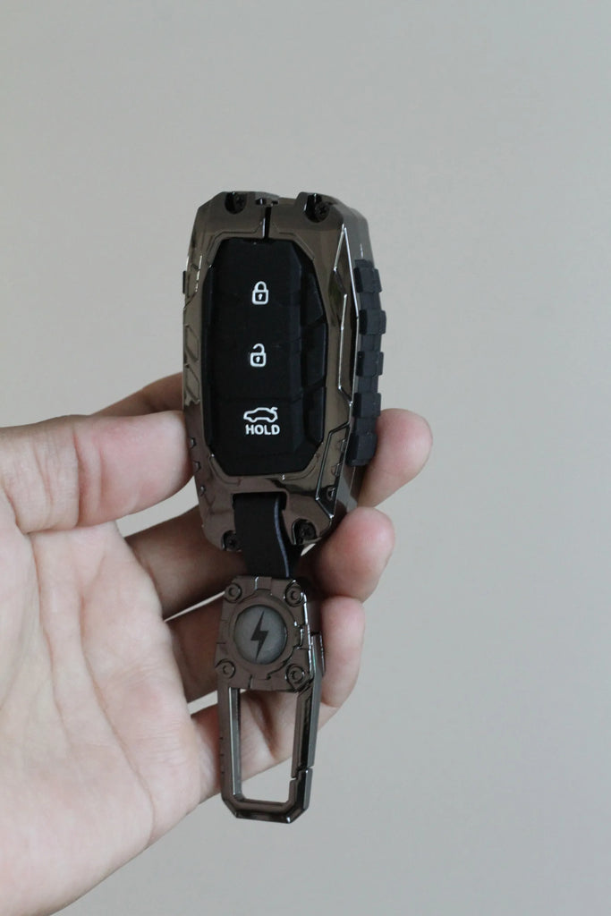 Premium Metal Black Transformer Series Soft Silicon Key Cover for Hyundai 3 Button Smart Key