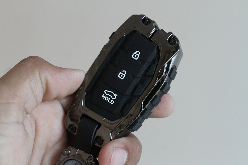 Premium Metal Black Transformer Series Soft Silicon Key Cover for Hyundai 3 Button Smart Key