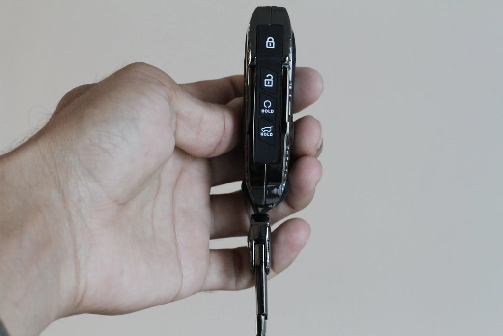 Premium Metal Black Transformer Series Soft Silicon Key Cover for Kia Seltos Facelift | Carens X Line | Sonet Facelift