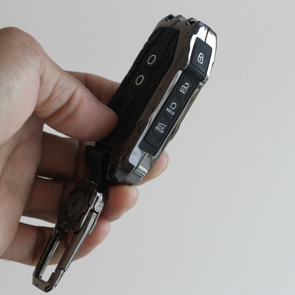 Premium Metal Black Transformer Series Soft Silicon Key Cover for Kia Seltos Facelift | Carens X Line | Sonet Facelift