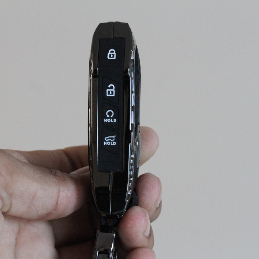 Premium Metal Black Transformer Series Soft Silicon Key Cover for Kia Seltos Facelift | Carens X Line | Sonet Facelift