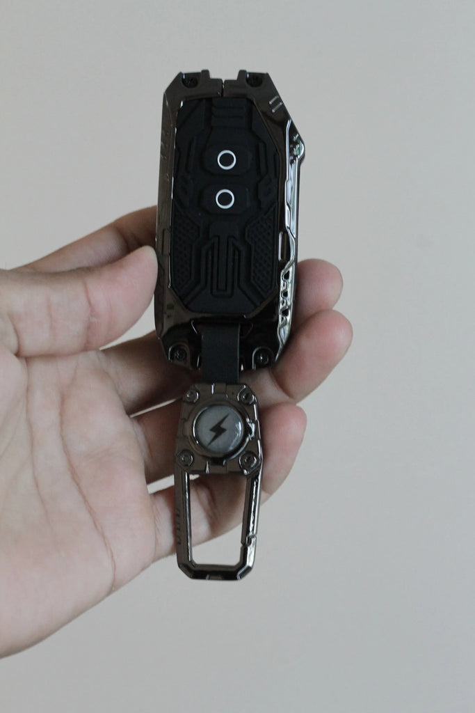 Premium Metal Black Transformer Series Soft Silicon Key Cover for Kia Seltos Facelift | Carens X Line | Sonet Facelift