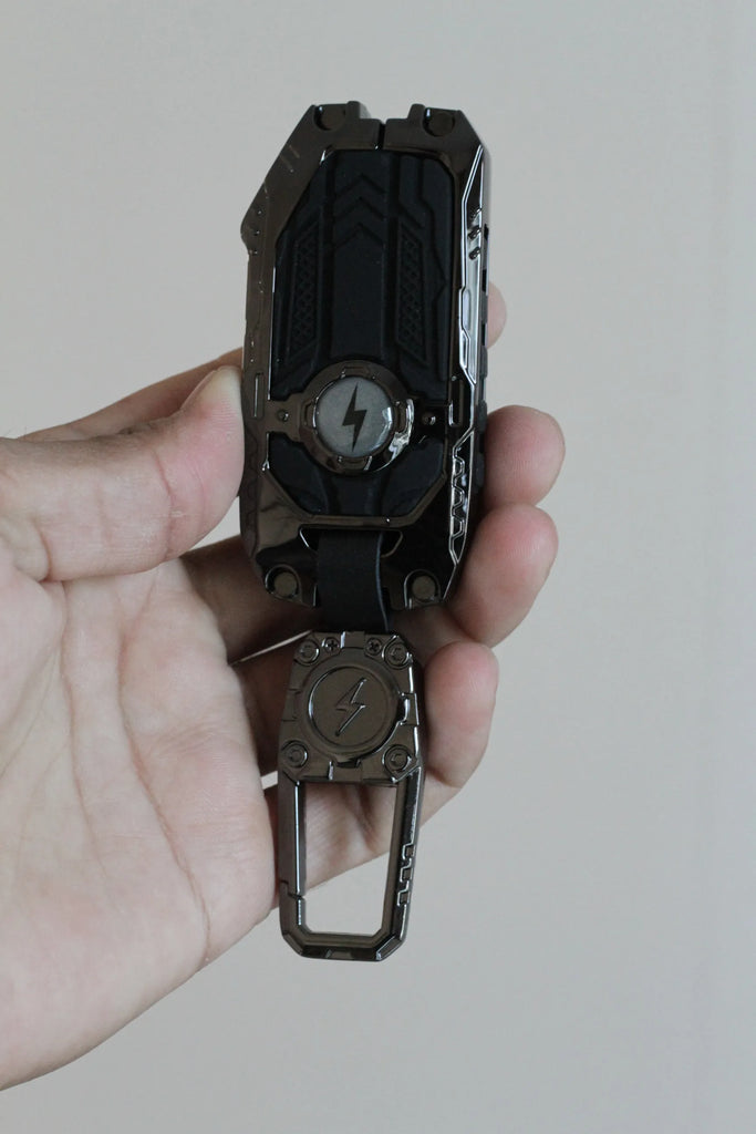 Premium Metal Black Transformer Series Soft Silicon Key Cover for Kia Seltos Facelift | Carens X Line | Sonet Facelift