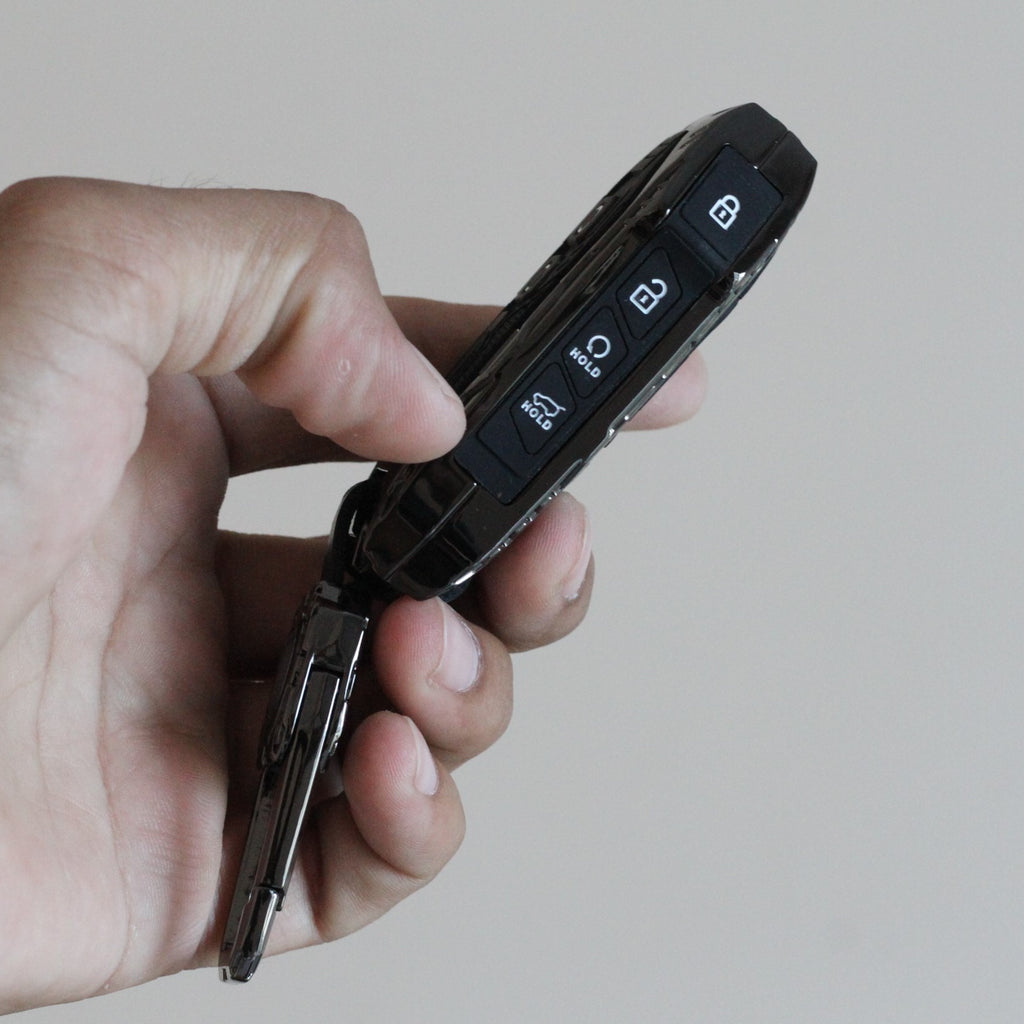 Premium Metal Black Transformer Series Soft Silicon Key Cover for Kia Seltos Facelift | Carens X Line | Sonet Facelift