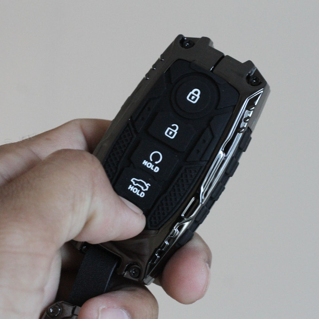 Premium Metal Black Transformer Series Soft Silicon Key Cover for KIA Carens | Carnival | Seltos | Sonet Smart Key