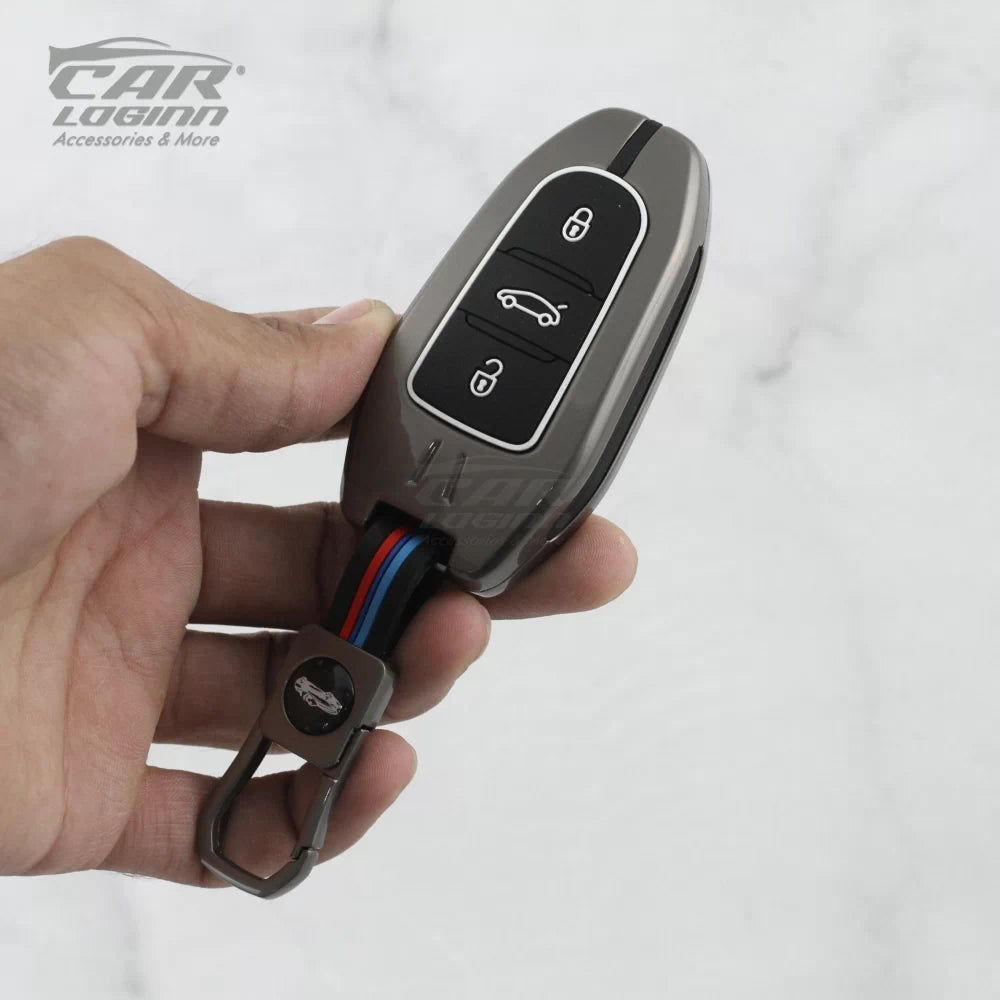 Metal Silicon Car Key case for Citron C3 | Aircross X | Basalt X Smart Key