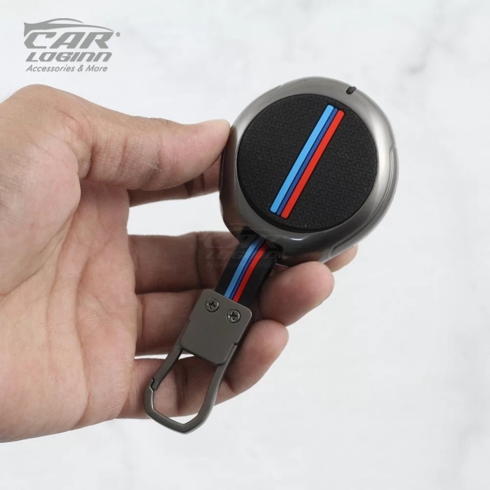 Metal Silicon Car Key Cover for New Tata Harrier EV - 4 Button smartkey