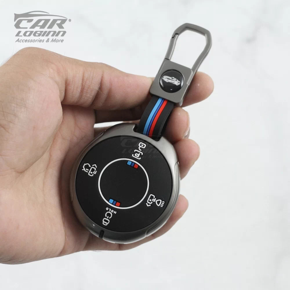 Metal Silicon Car Key Cover for New Tata Harrier EV - 8 Button smartkey