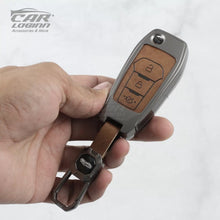 Load image into Gallery viewer, Metal Leather Key cover for Ford Ecosport | Endeavor | Freestyle | Aspire | Figo | New Fiesta