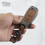 Metal Leather Key cover for Ford Ecosport | Endeavor | Freestyle | Aspire | Figo | New Fiesta