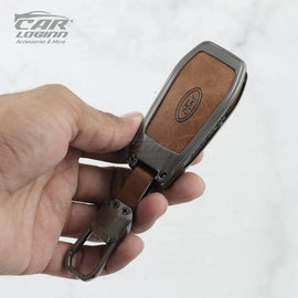 Metal Leather Key cover for Ford Ecosport | Endeavor | Freestyle | Aspire | Figo | New Fiesta