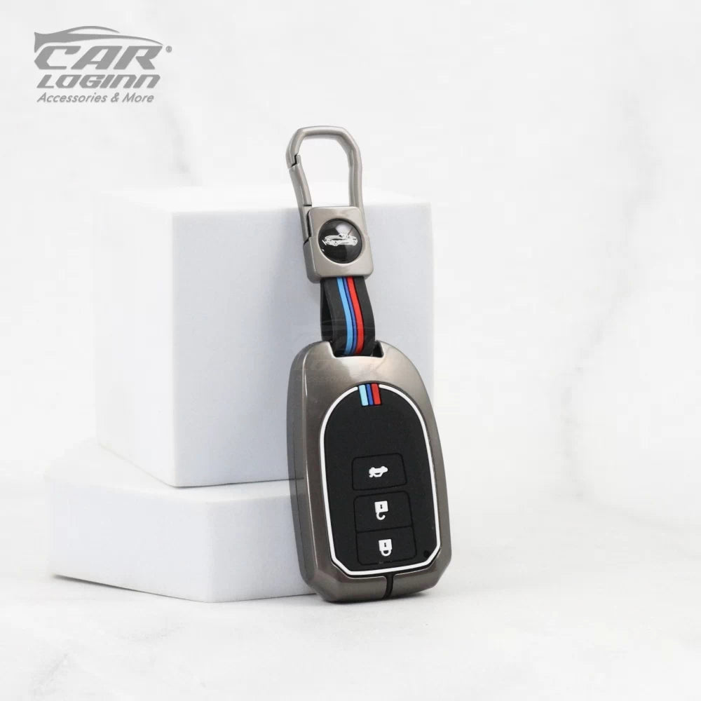 Metal Silicon Car key Case for Toyota Yaris 3 Button Smart Key