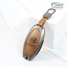 Load image into Gallery viewer, Metal Leather Car Key case for Hyundai New Venue facelift