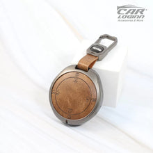 Load image into Gallery viewer, Metal Leather Car Key Cover for New Tata Harrier EV - 4 Button smartkey
