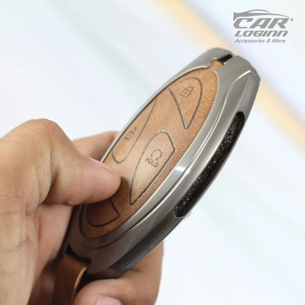Metal Leather Car Key case for Hyundai New Venue facelift