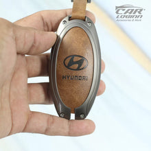 Load image into Gallery viewer, Metal Leather Car Key case for Hyundai New Venue facelift
