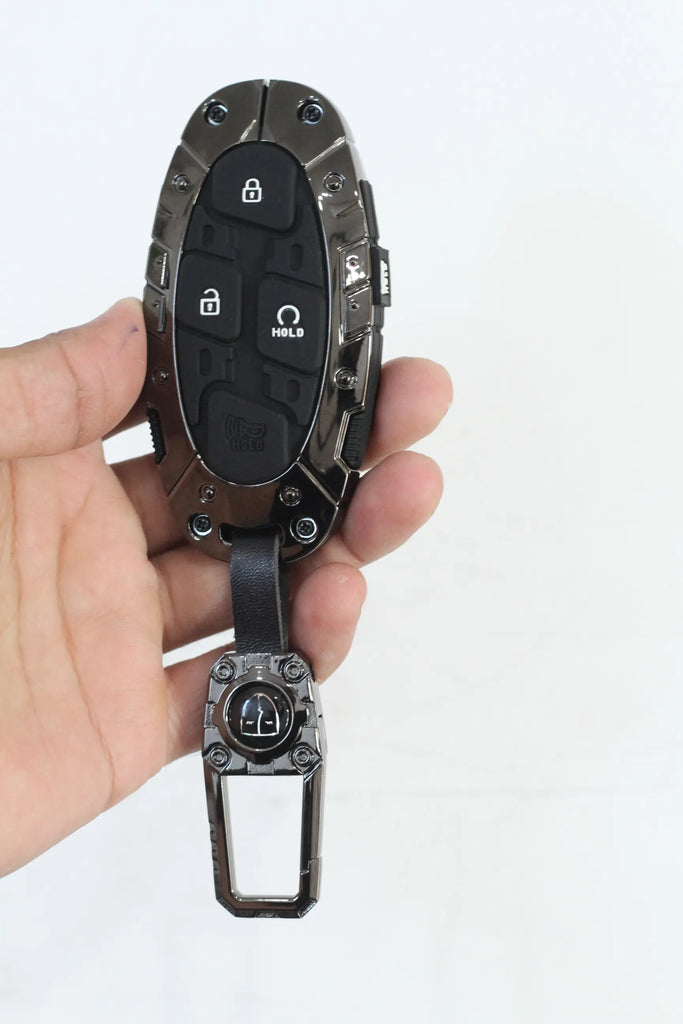Premium Metal Black Transformer Series Soft Silicon Key Case for Hyundai New Venue facelift