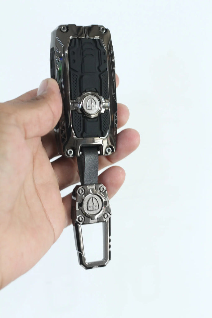 Metal Black Transformer Series Soft Silicon Key Cover for Tata Curve | New Harrier 4 Button Smart Key