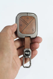 Metal Leather Car Key Case for MG COMET EV Electric 3 Button Smart Key
