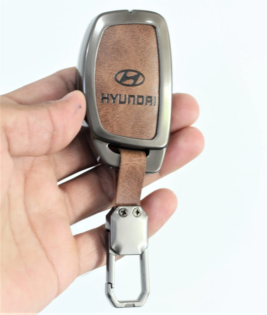 Metal Leather Car Keycover for Hyundai Creta SX | Venue SX Smart Key (4 Button Smart Key) (Copy)